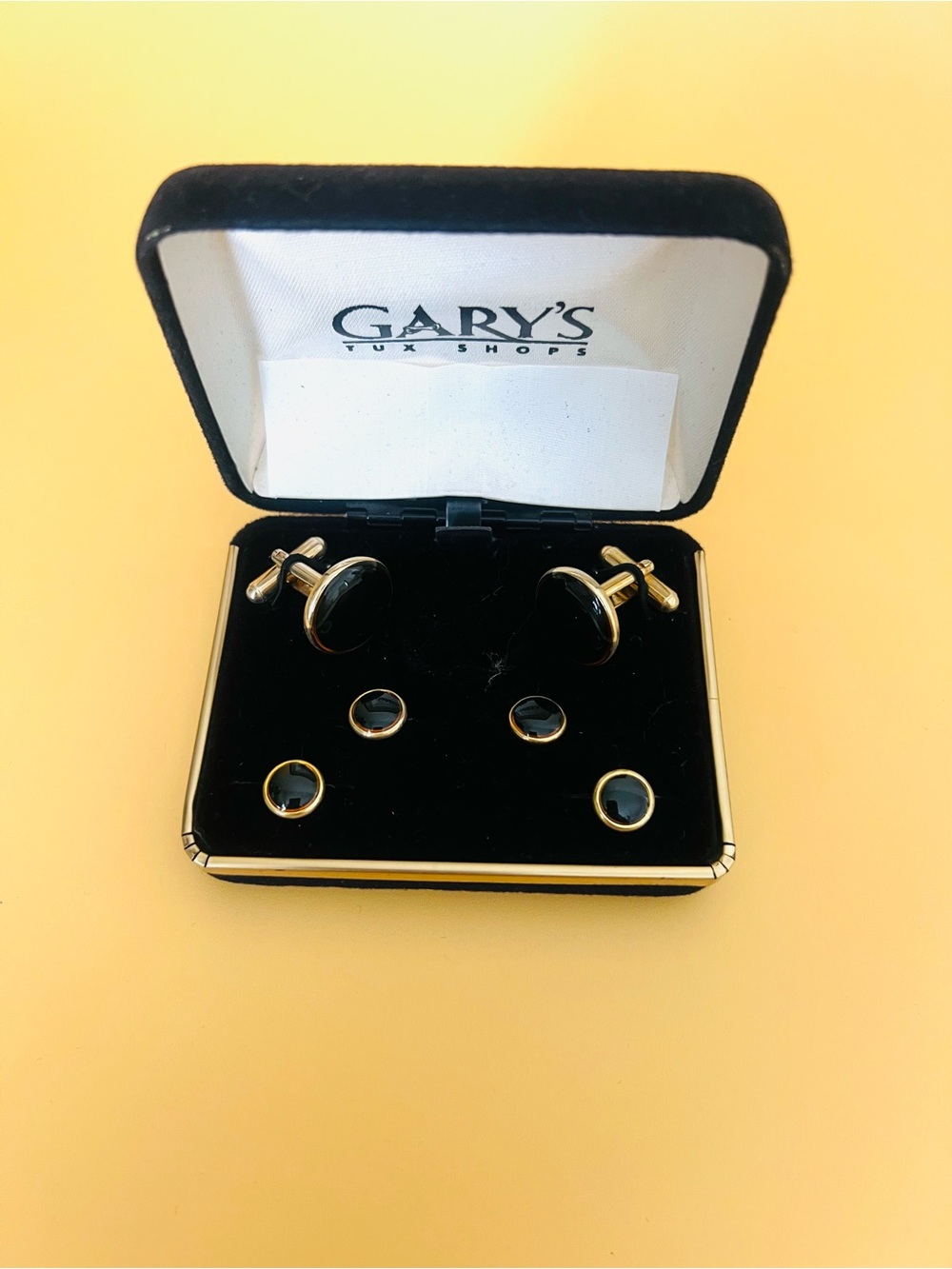 Black Onyx and Gold Cufflink and buttons
